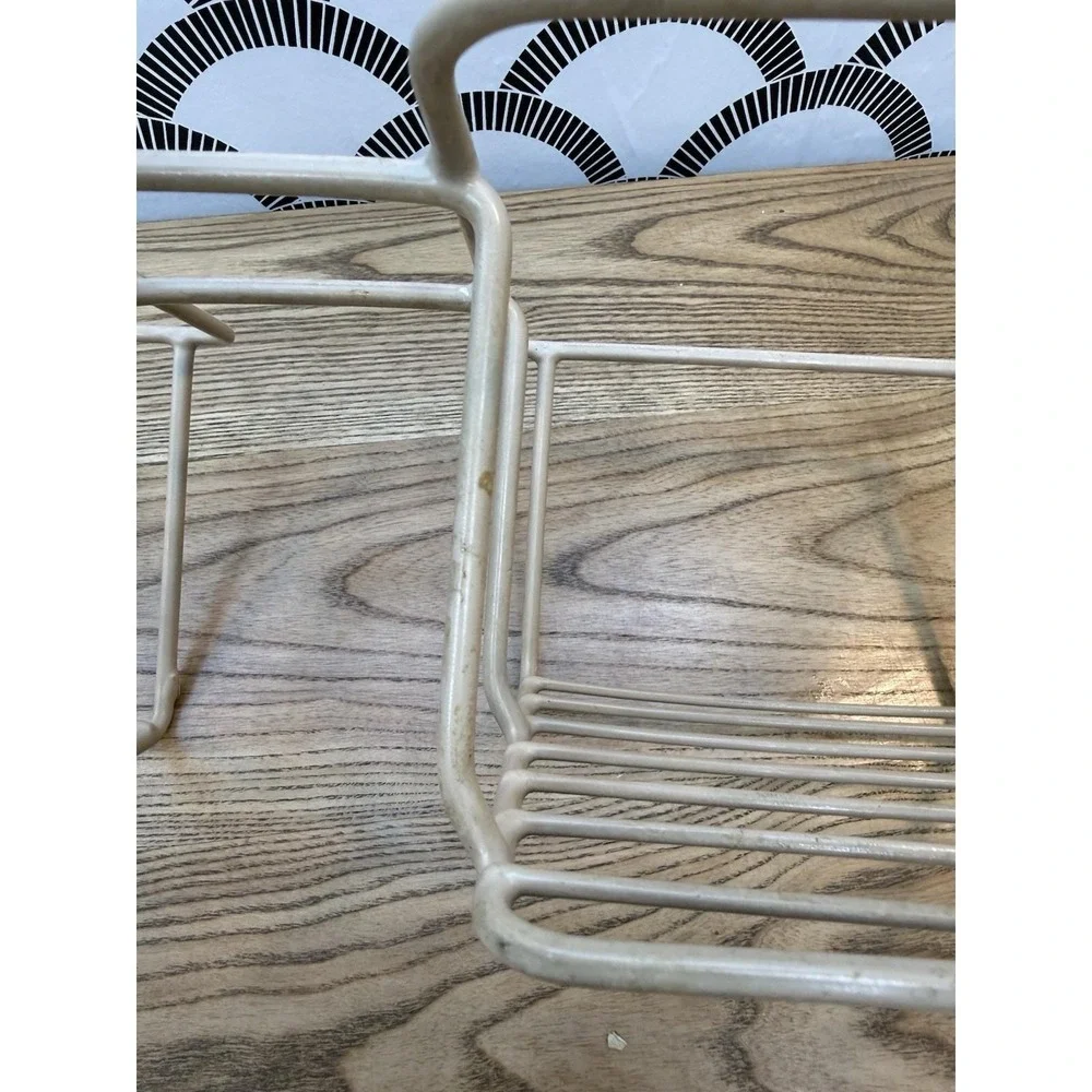 Vtg RUBBERMAID Coated Wire Dish Organizer Cup/Mug Rack Plate/Bowl Holder Ivory